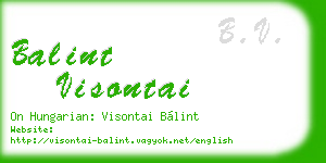 balint visontai business card